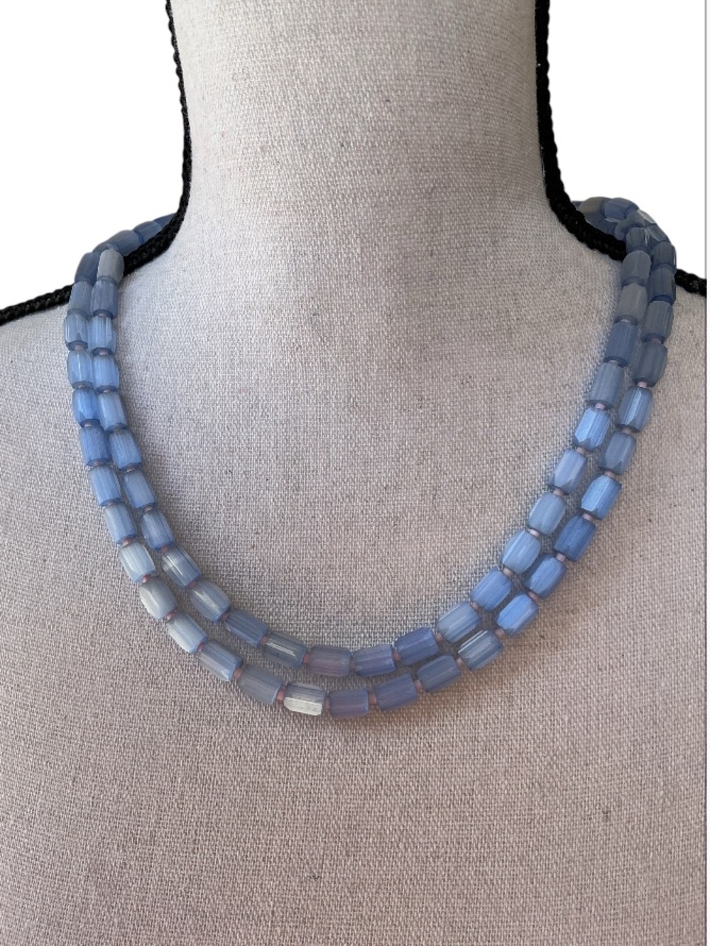 Light Blue Double-Strand Bead 18” Necklace